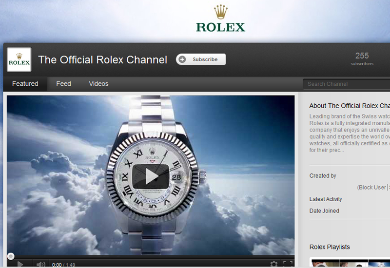 Rolex moves into social media with YouTube launch